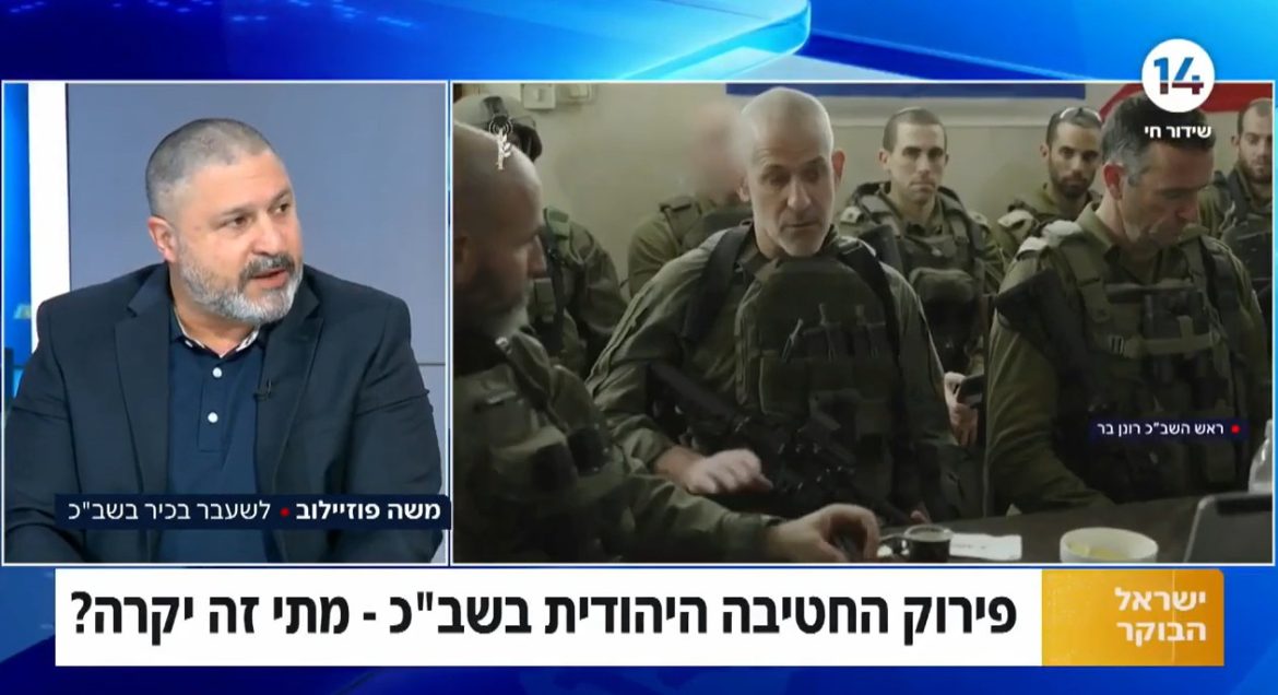 דבריו של ראש המחלקה היהודית בשב"כ הם כשל מוסרי וערכי